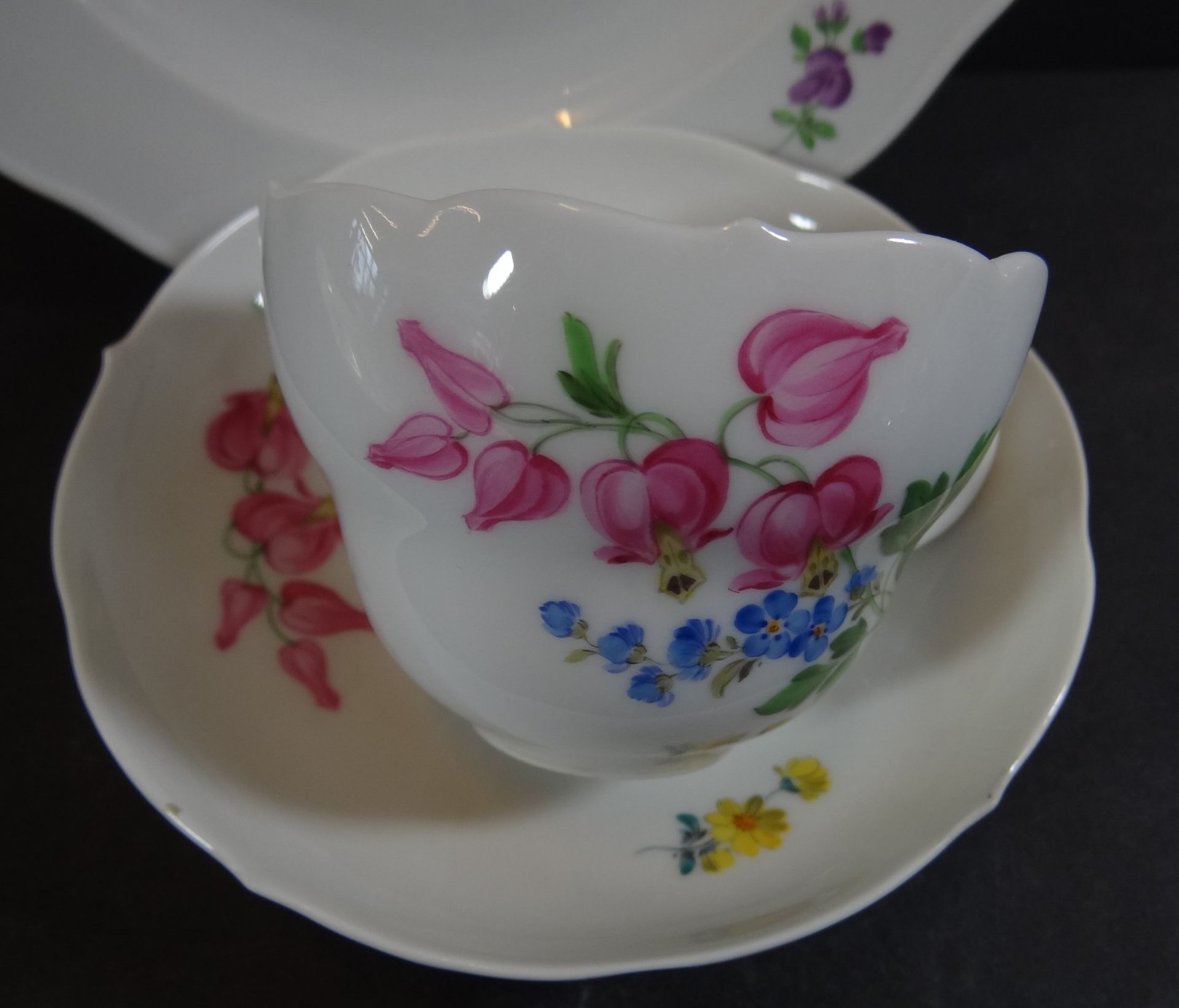 Gedeck "Meissen" Blumendekor, Tasse und U.T. 1.Wahl, Teller 2.Wahl - Image 2 of 3