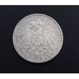 Drei Mark 1910 Freie und Hansestadt Hamburg J Deutsches Reich, 16,5g.