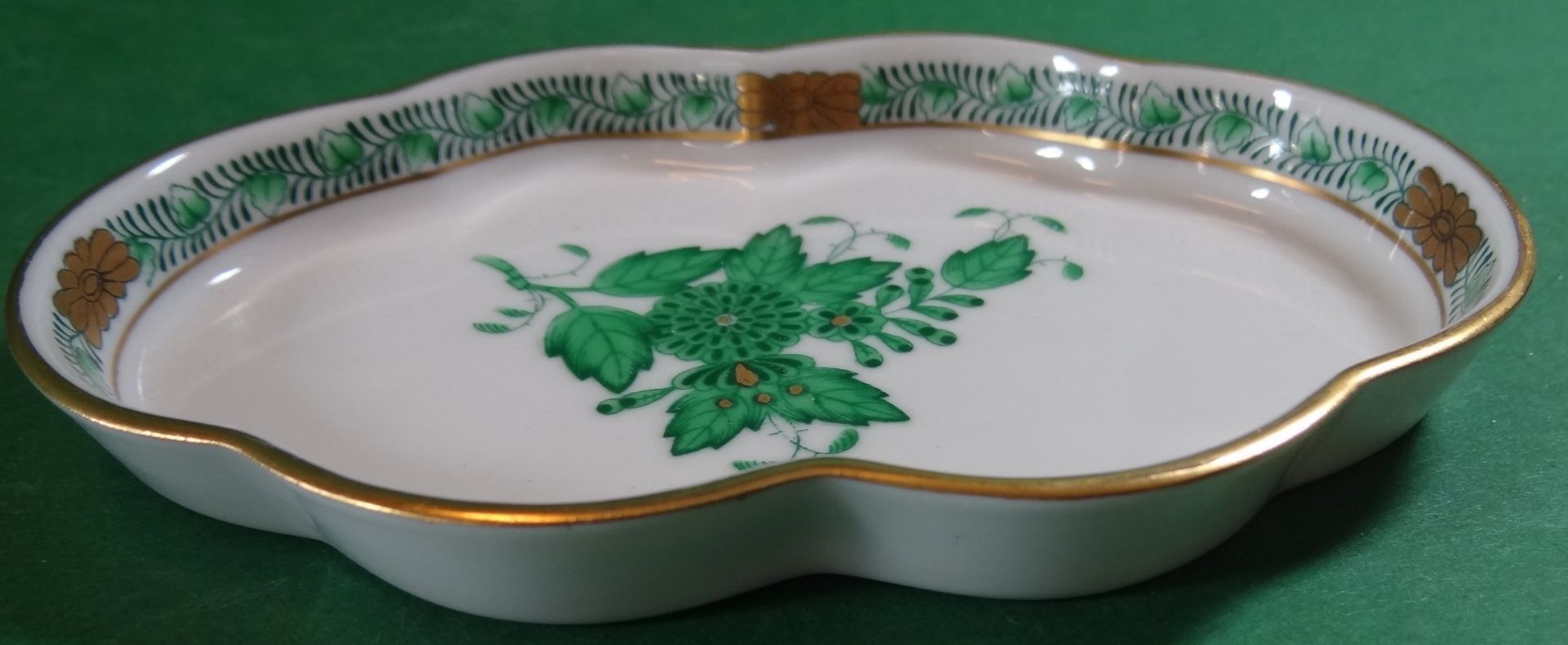 2 ovale Schalen "Herend" Apponyi grün, 13x9 cm - Bild 3 aus 4