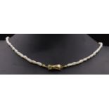 SW - Perlen Halskette mit Goldverschluss 375/000, L. 41cm