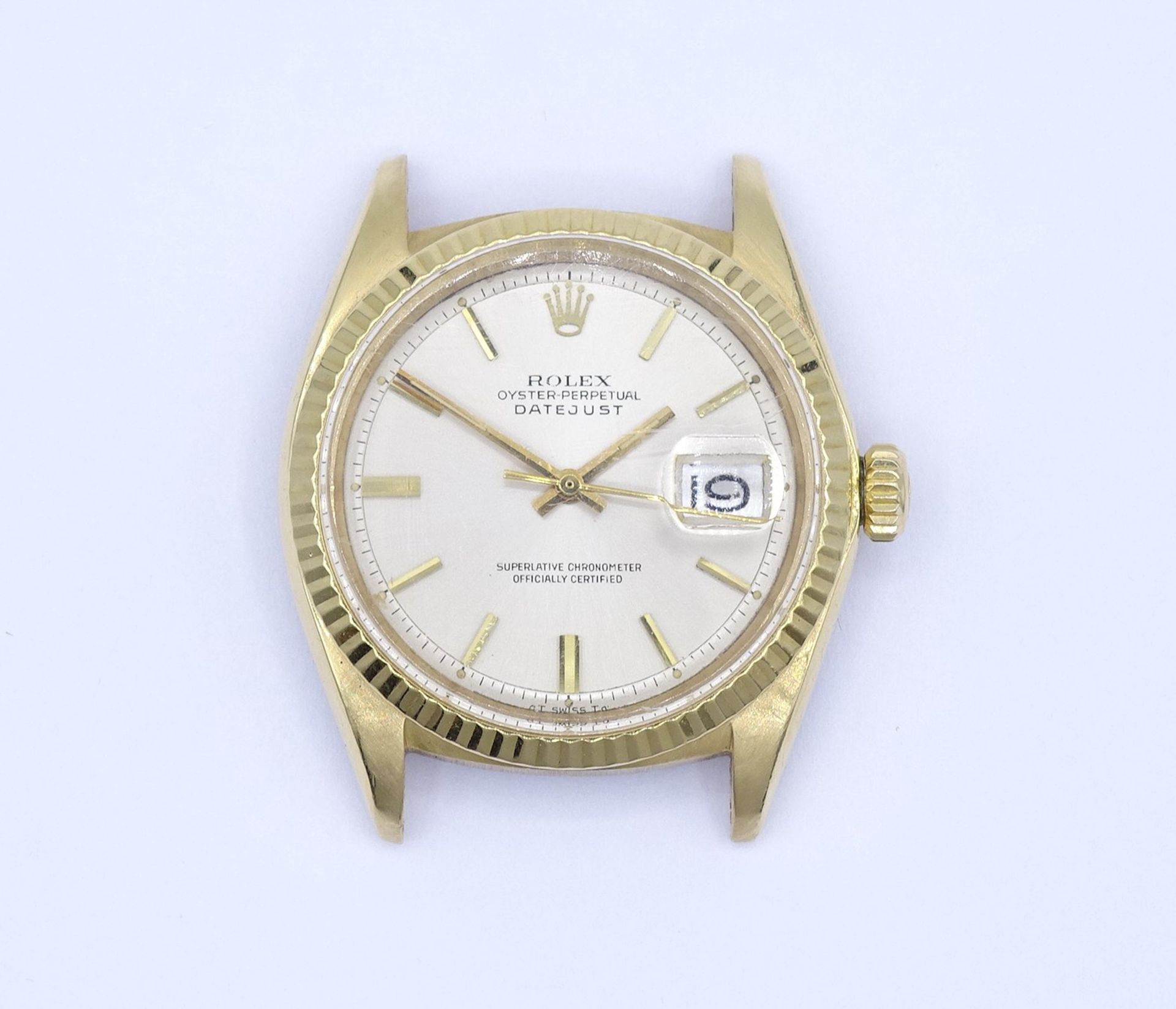 Herren Armbanduhr "Rolex", Mod. Datejust, Oyster Perpetual, Ref. 1601, Automatikwerk, Gelbgold 18K, - Image 2 of 9