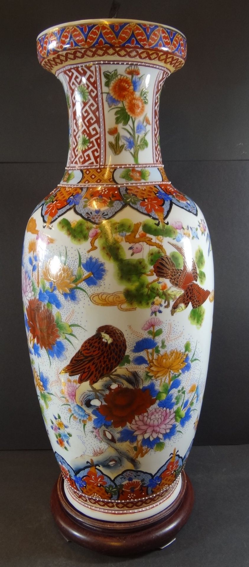 hohe China-Vase (65 cm), handbemalt, Ming Dynastie-Dekor