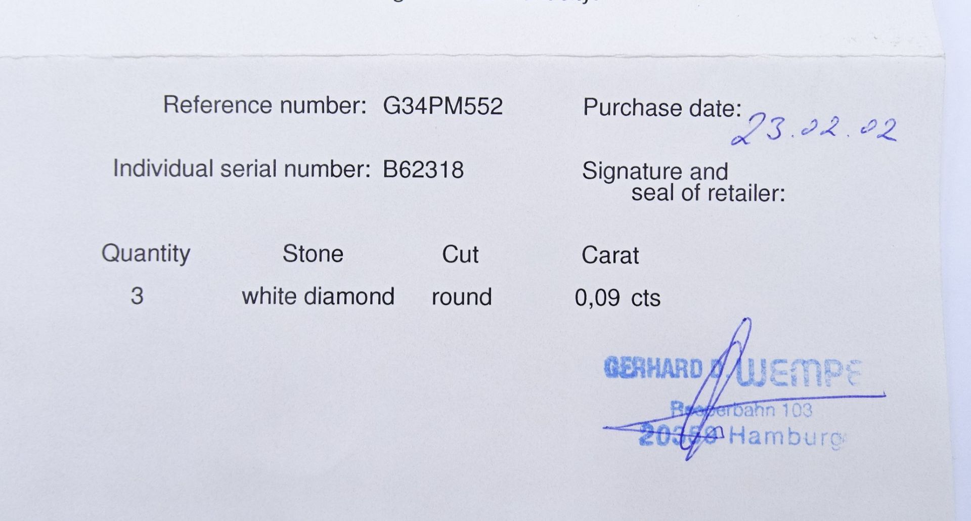 "Piaget", Goldring mit 3 Diamanten zus. 0,09ct., GG 750/000, anbei Zertifikat, 18,2g., RG 51/52 - Image 2 of 10