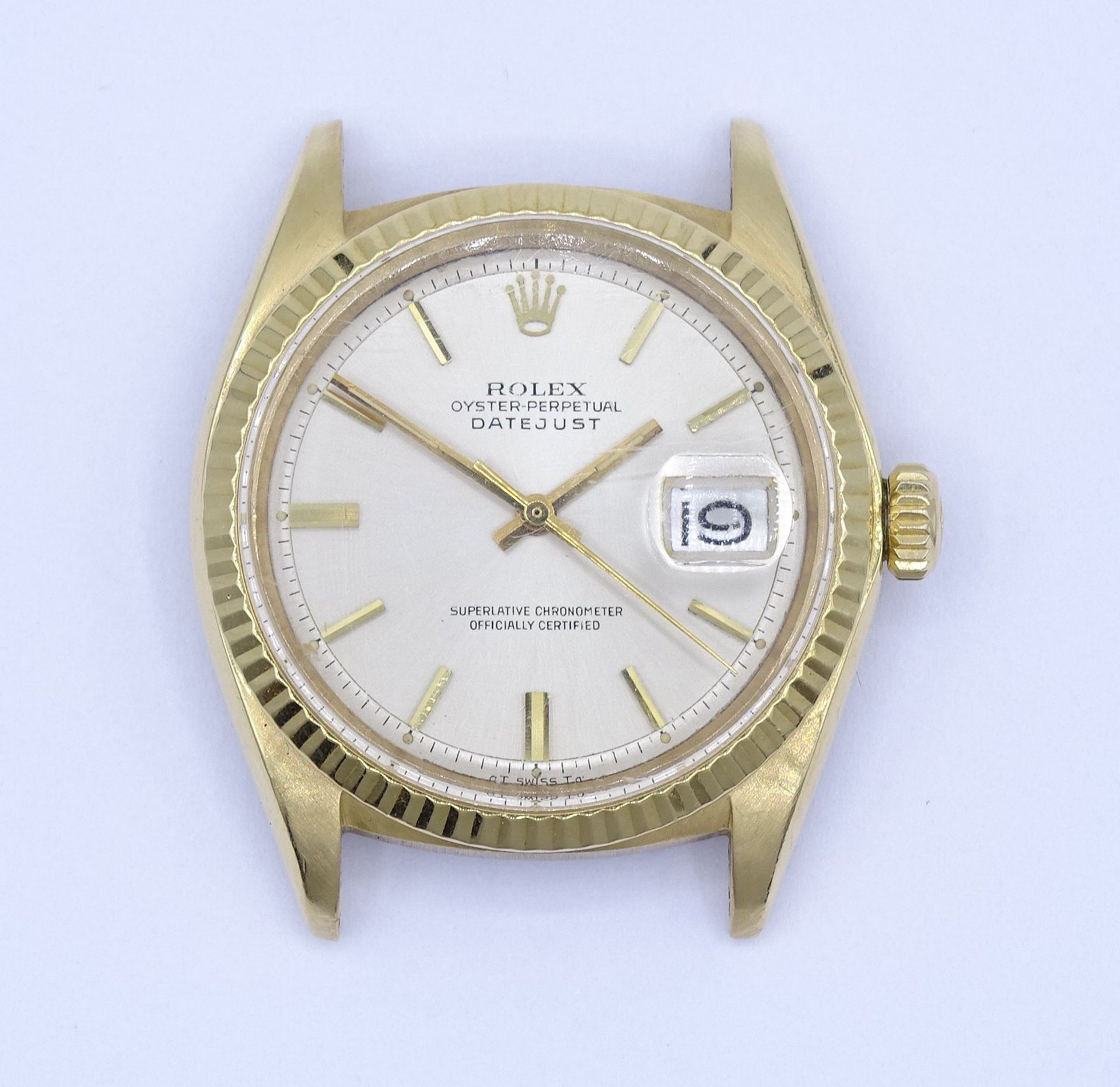 Herren Armbanduhr "Rolex", Mod. Datejust, Oyster Perpetual, Ref. 1601, Automatikwerk, Gelbgold 18K, - Image 3 of 9