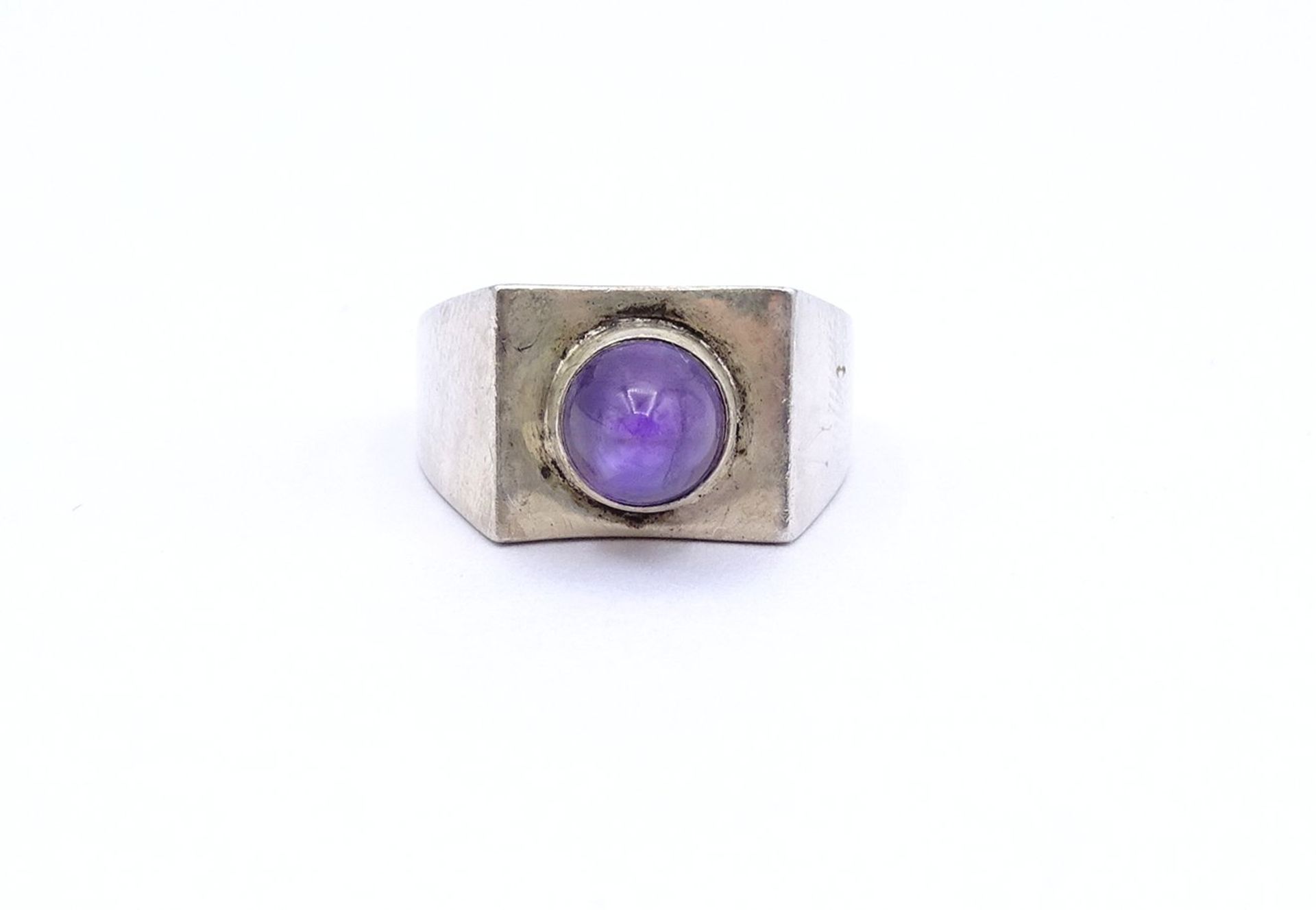 Ring mit Amethyst, Silber 835/000, 9,2g., RG 54 - Bild 2 aus 4