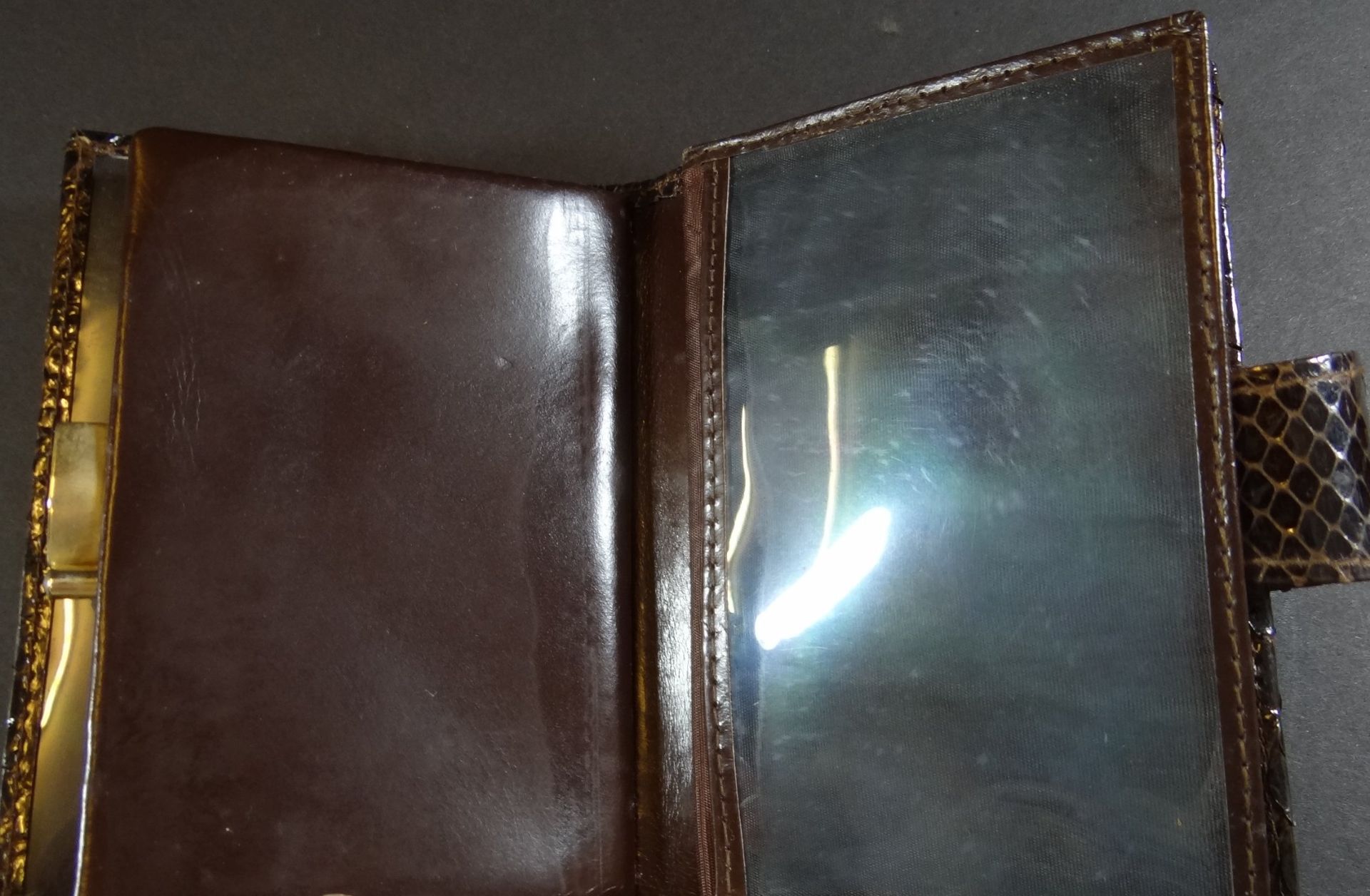kl. Brieftasche, Reptilienleder, 13x10 cm - Bild 4 aus 5