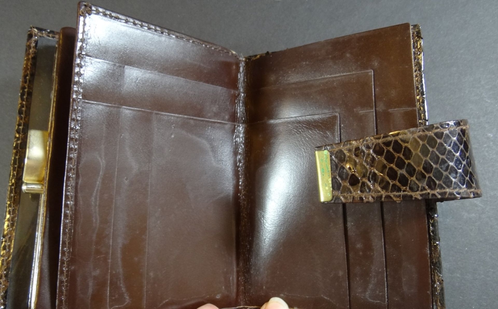 kl. Brieftasche, Reptilienleder, 13x10 cm - Bild 3 aus 5