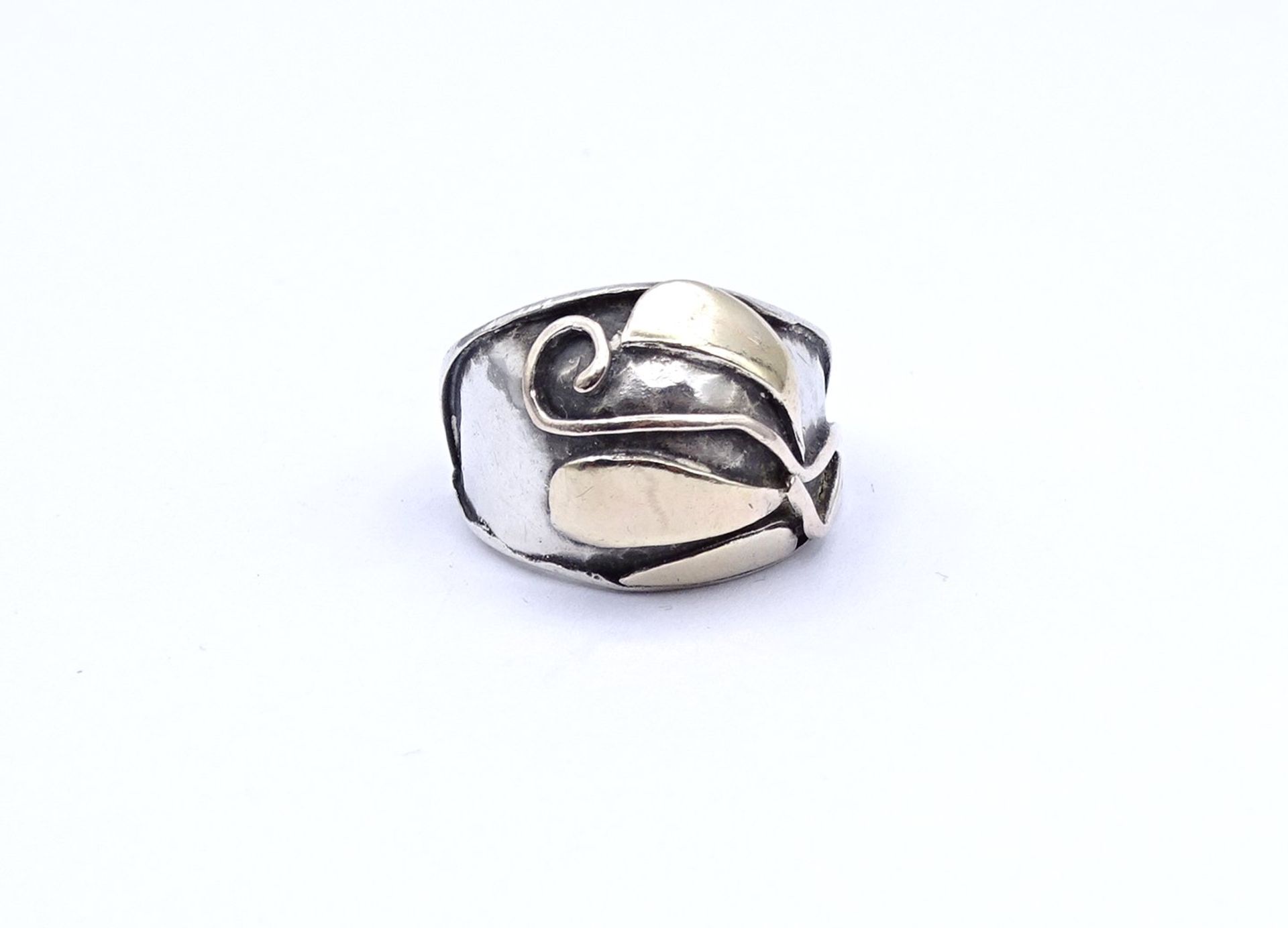 Silber + Gold Ring, AB bez. 6,6g., RG 49/50 - Image 4 of 4