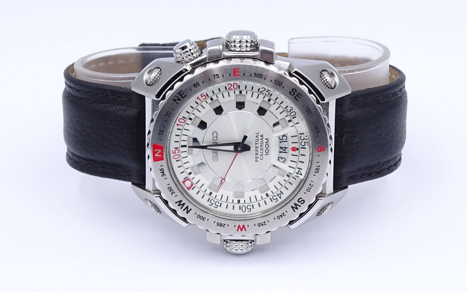 Herren Armbanduhr "Seiko" Perpetual Calendar 6A32-00E0, D. 41,2mm, Quartzwerk, Funktion nicht überp - Image 3 of 8