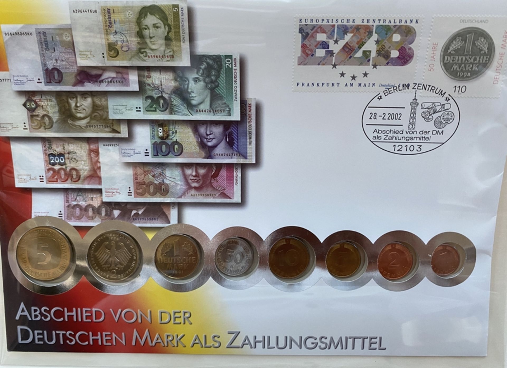 Kursmünzensatz "Abschied von der DM als Zahlungsmittel" 2002 - Image 2 of 8