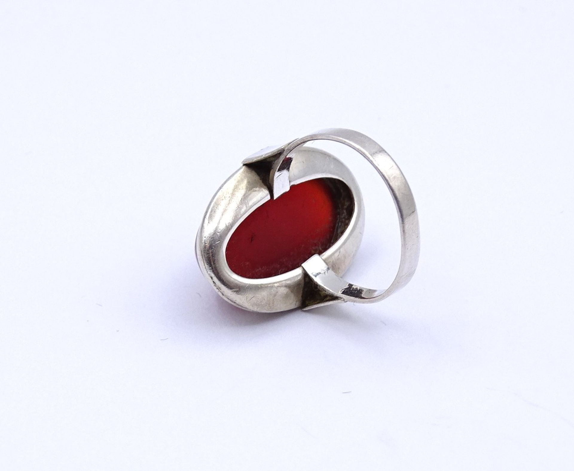 835er Silber Ring mit Karneol Cabochon, 4,6g., RG 51 - Image 3 of 3