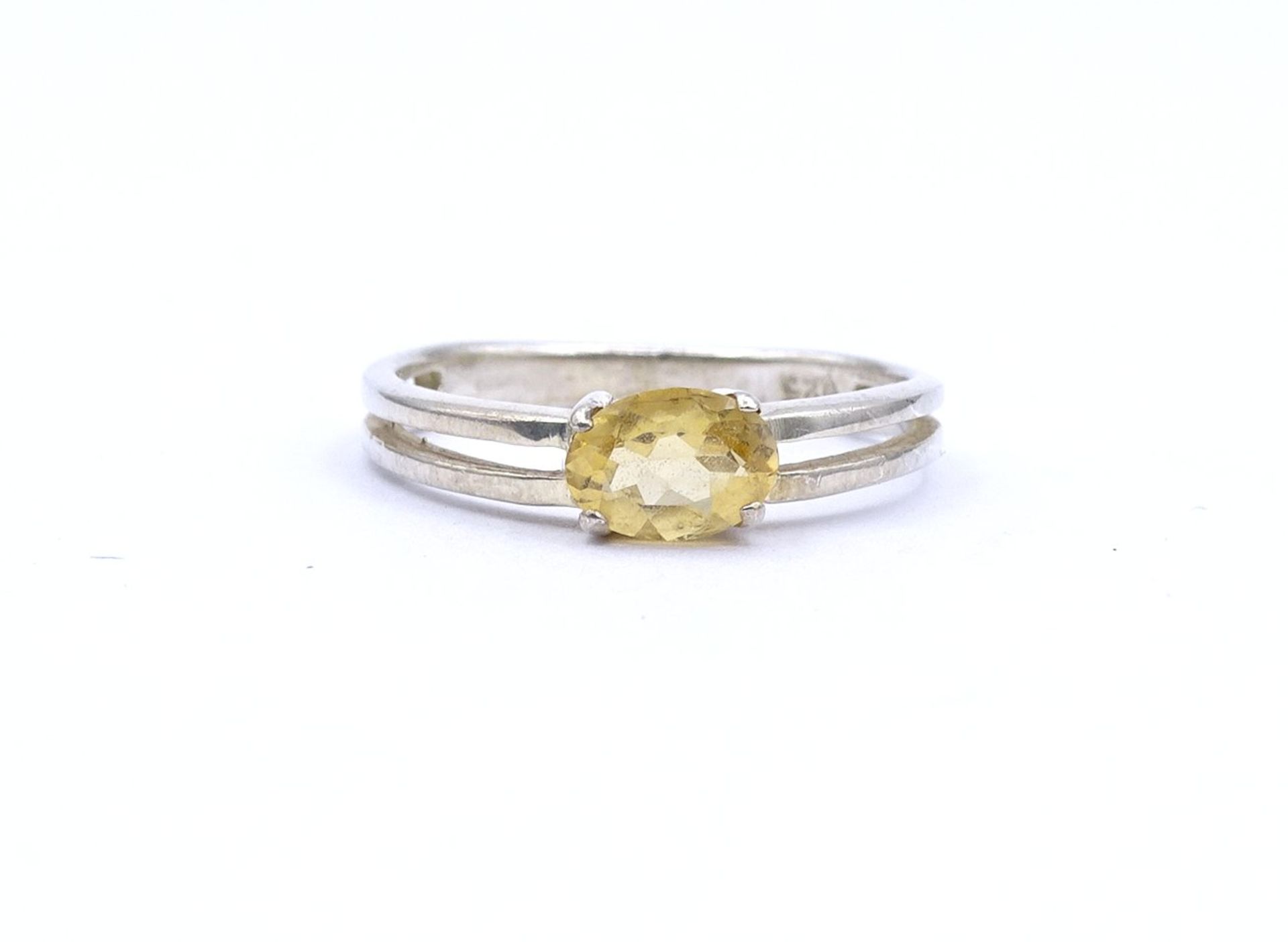 Ring mit Citrin, Silber 925/000, 2,1 g., RG 55