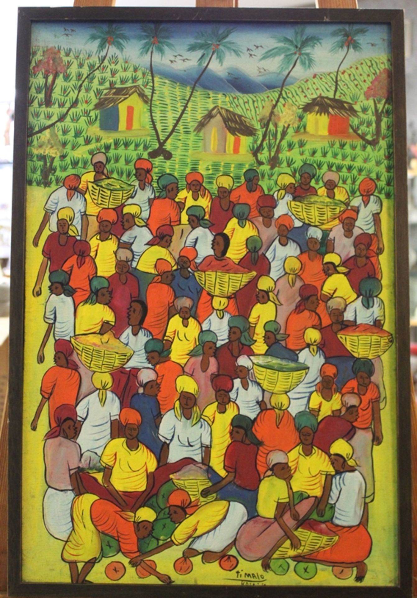 Timalo, Marktfrauen, wohl Afrika, Öl/Leinwand, gerahmt, RG 63 x 42,3cm. - Image 3 of 4