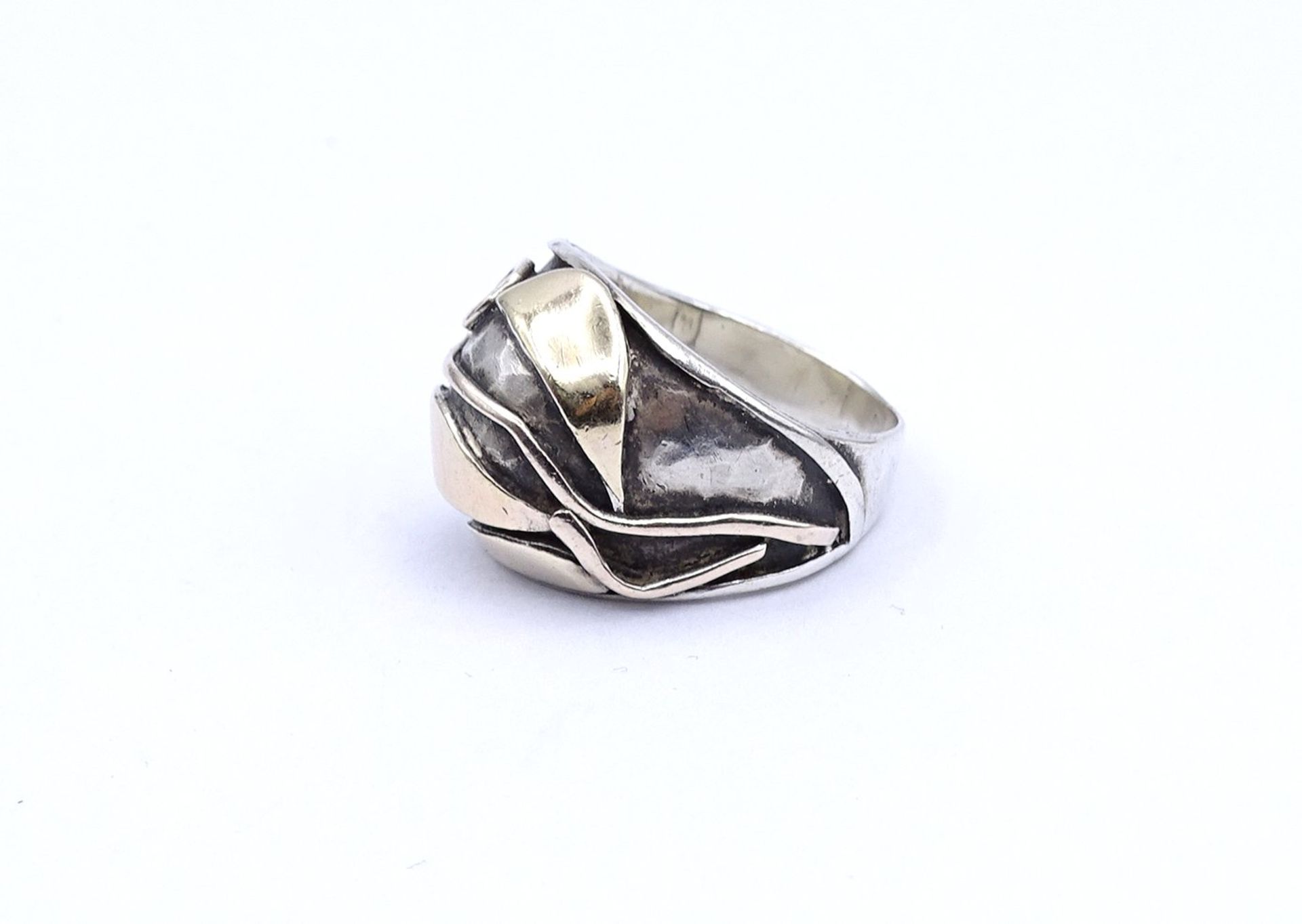 Silber + Gold Ring, AB bez. 6,6g., RG 49/50 - Image 2 of 4