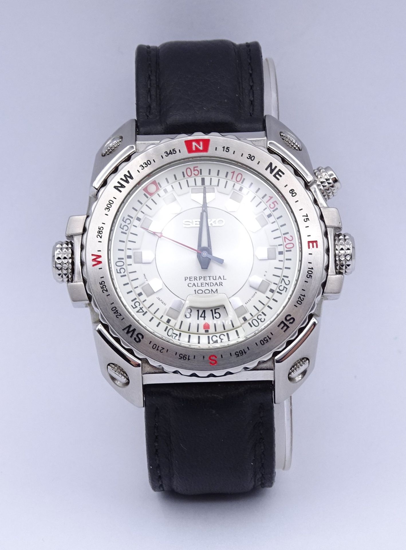 Herren Armbanduhr "Seiko" Perpetual Calendar 6A32-00E0, D. 41,2mm, Quartzwerk, Funktion nicht überp - Image 6 of 8