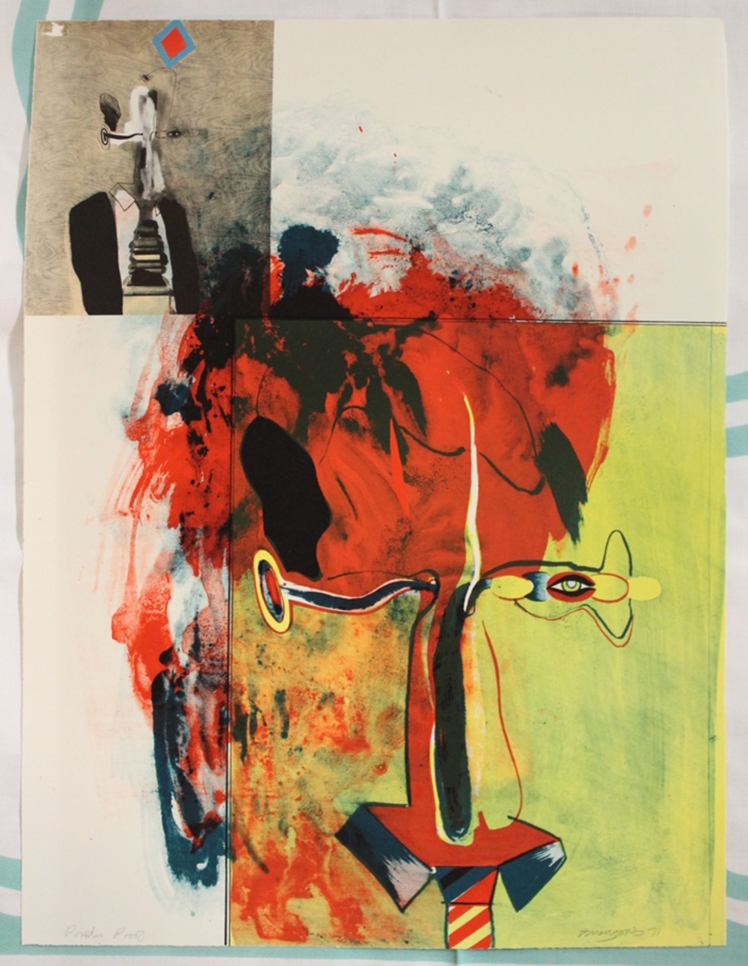 Allen Jones (1937), Fablithographie, ungerahmt, BG 64,3 x 48cm, o.l. kl. Beschädigung