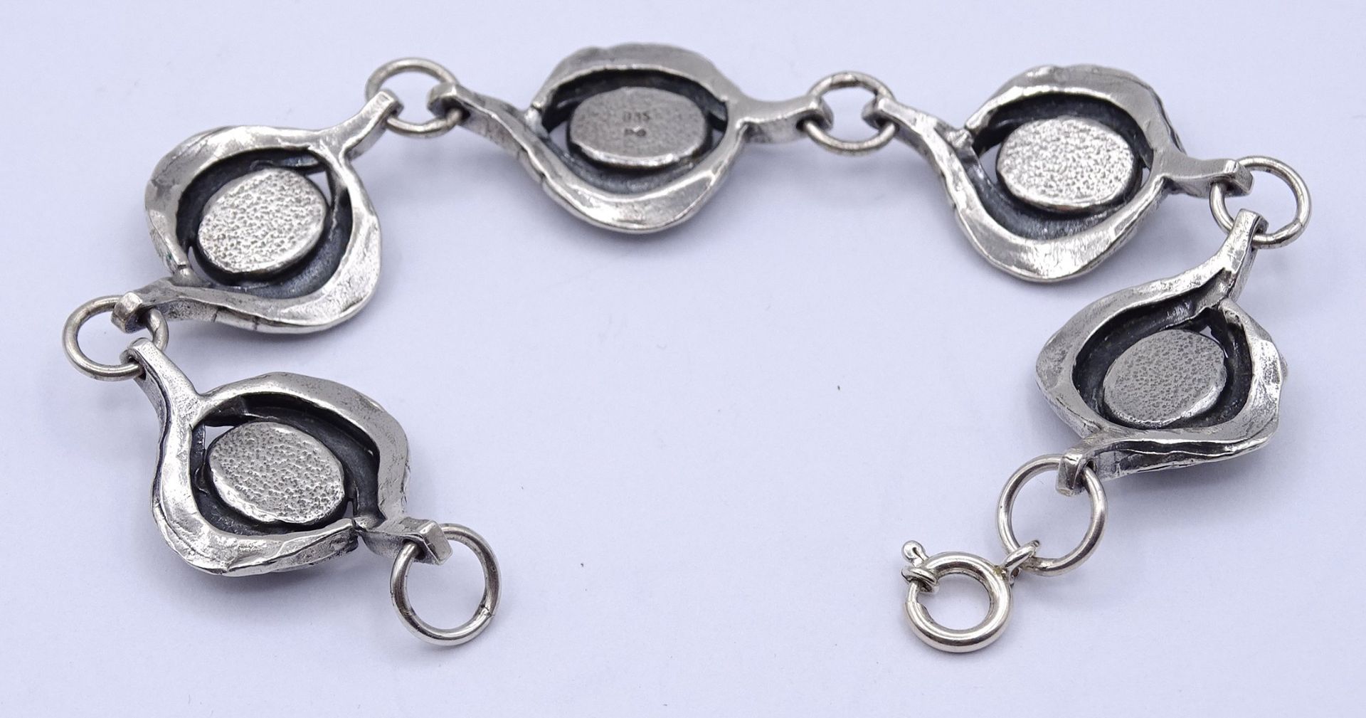 Armband mit Opal Dubletten, Silber 835/000 Pe - Perli Schmuck, L. 18,5cm, 25g. - Image 3 of 3