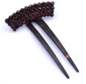 Antike Granat Haarnadel , Böhmen um 1890, L. 8,0cm