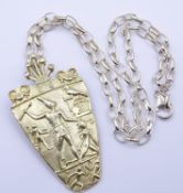 935er Silber Anhänger mit Halskette, Kette Silber 925/000, zus. 27g., Kette l. 50cm, Anhänger L. 6,