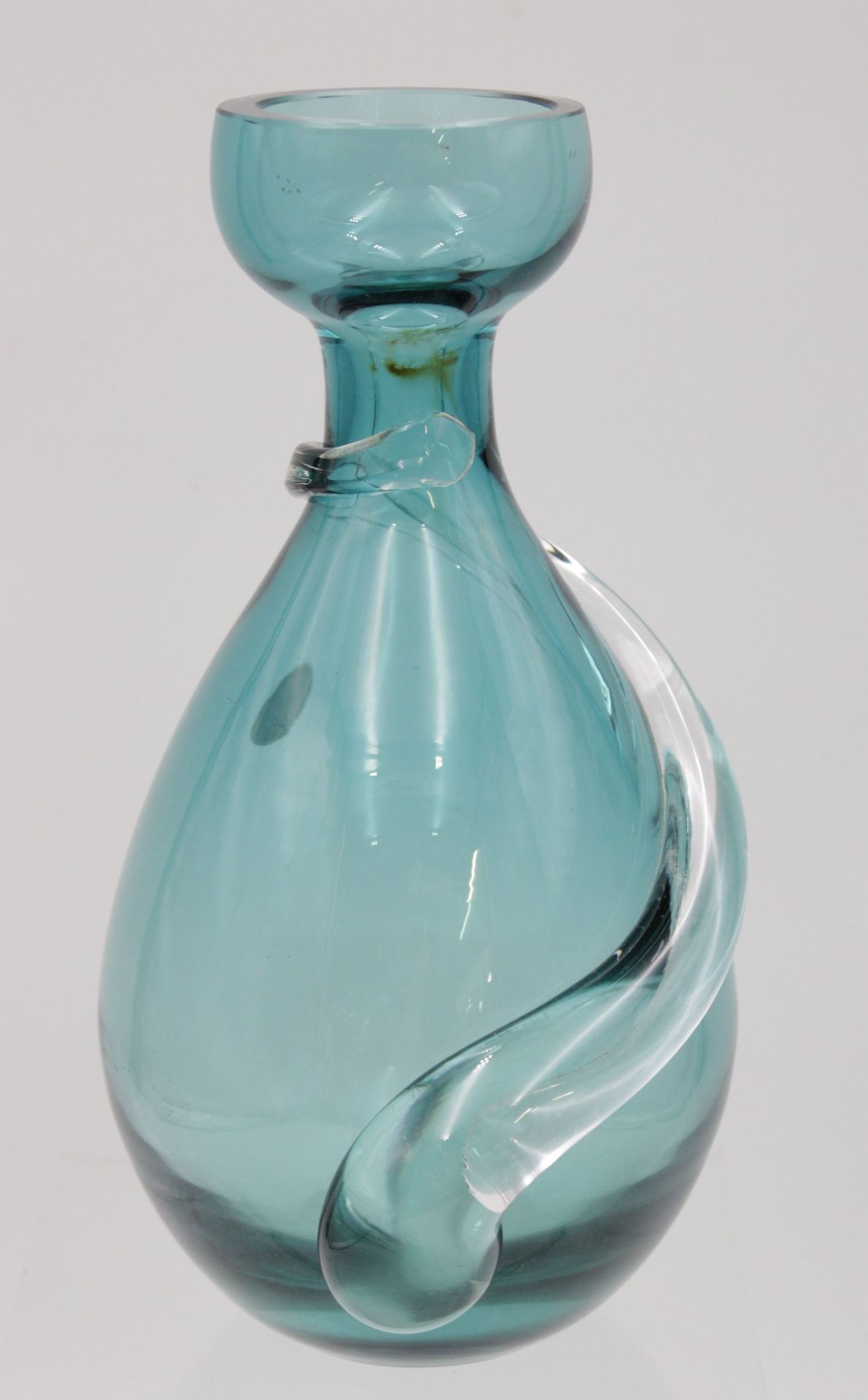 Kunstglas-Vase, WMF, hellblau, H-24cm. - Bild 4 aus 6
