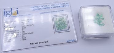 20 kolumbianische Smaragde, unbehandelt, 1,20ct.