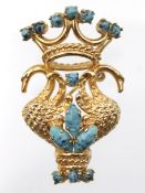 Modeschmuckbrosche, Christian Dior, 1964, 4,5 x 2,7cm.