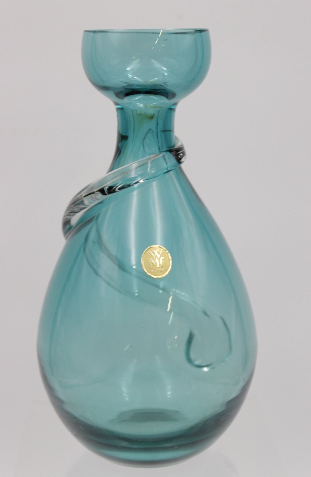 Kunstglas-Vase, WMF, hellblau, H-24cm.