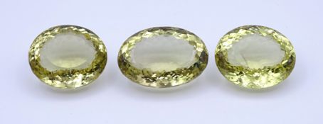 3x Lemon Citrine, zus. 314,5ct.