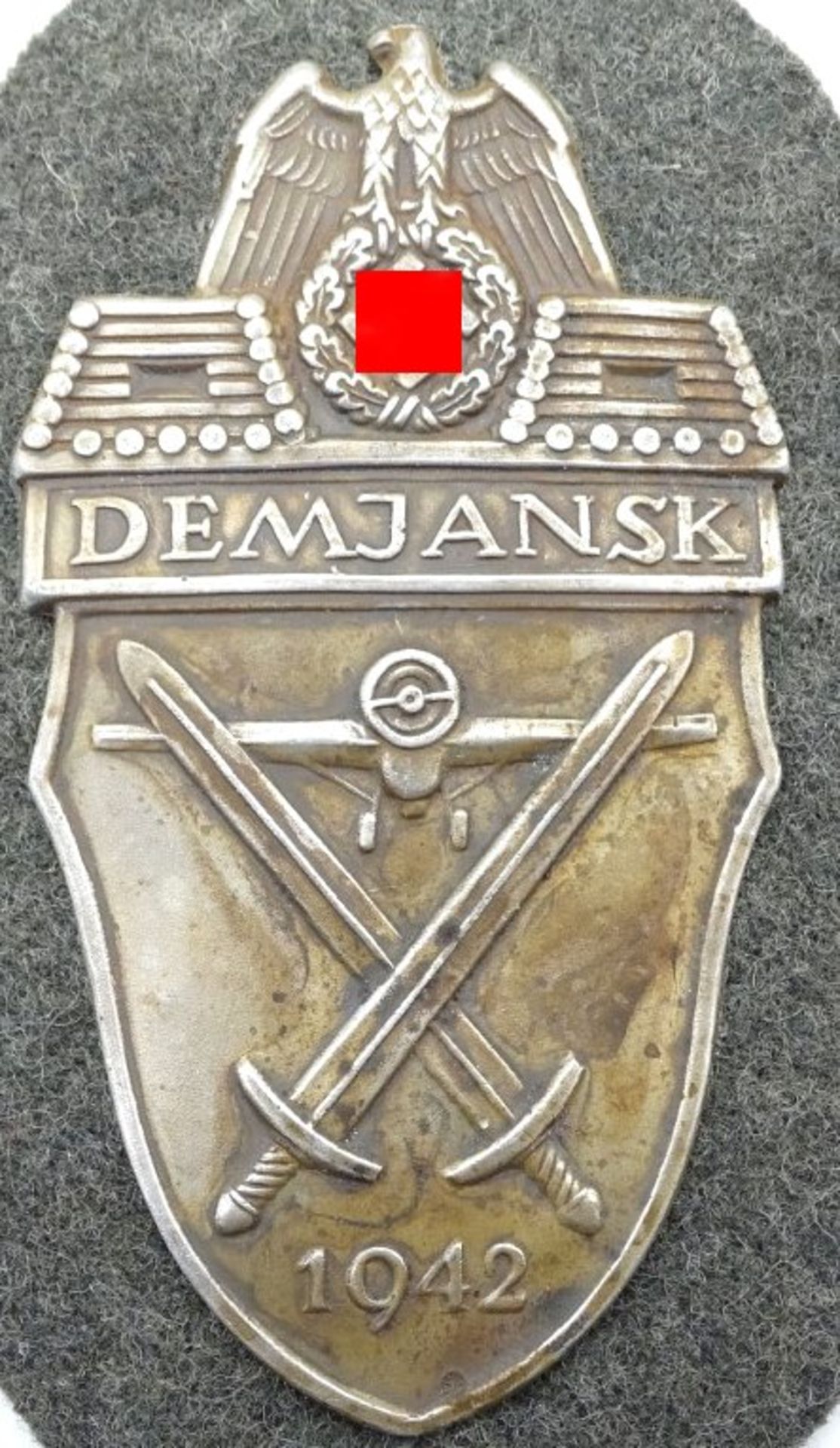 Sammlernachlass! Ärmelschild Demjansk Wehrmacht 1942 (ungeprüft) - Image 2 of 3