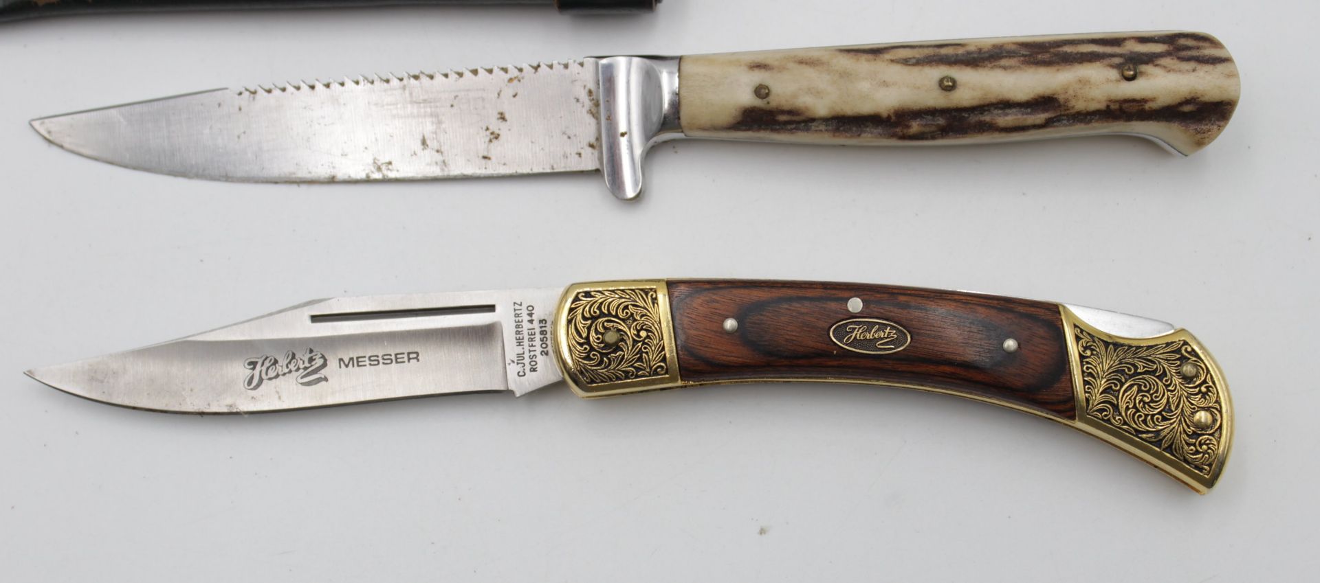 3x div. Messer, 1x gemarkt "Jul Herbertz", Größte ca. L-32,5cm. - Image 3 of 5
