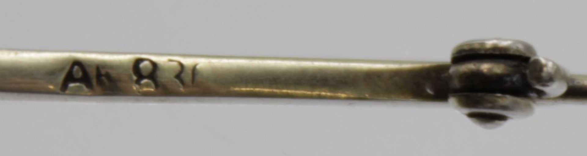 Brosche, 830er Silber, Lapis Cabuchon, 4,6gr., L-6cm - Image 5 of 5