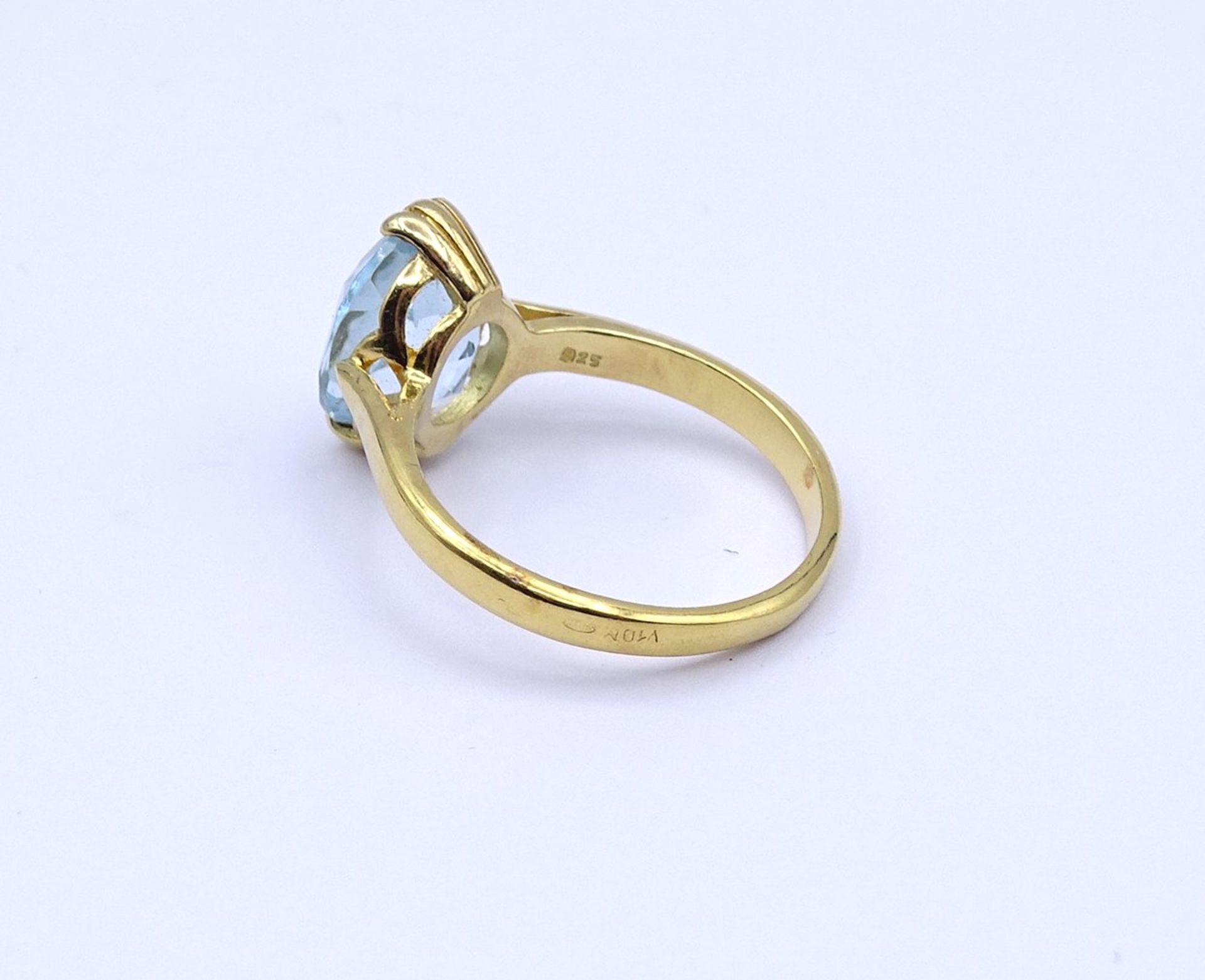 925er Silber Ring mit Topas, Silber - vergoldet, 3,8g., RG 58 - Bild 3 aus 3