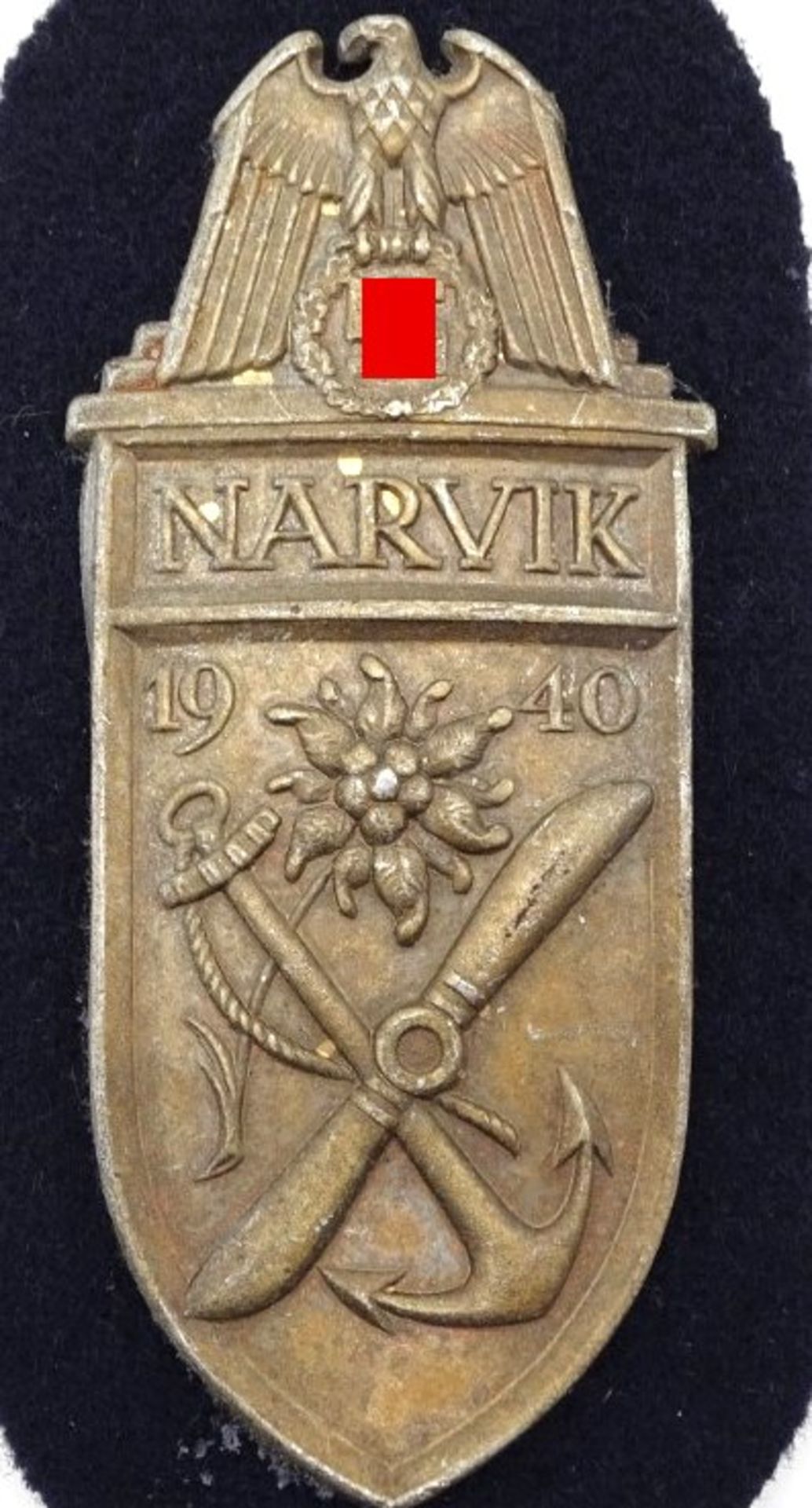 Sammlernachlass! Ärmelschild Narvik Kriegsmarine 1940 (ungeprüft) - Image 2 of 3