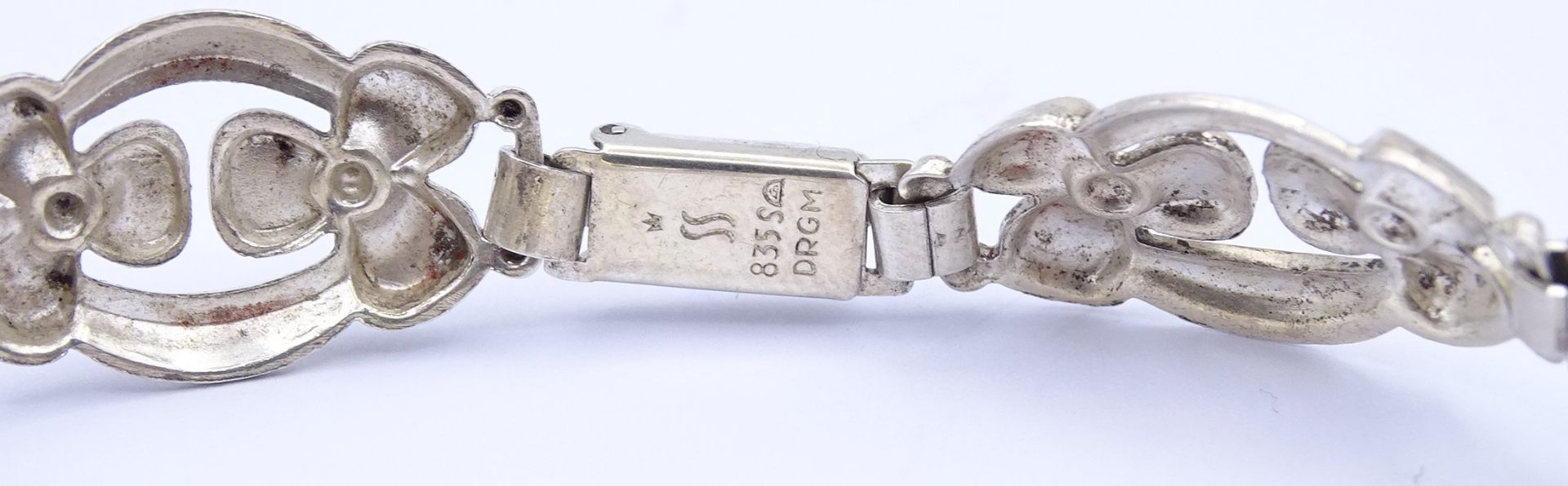 835er Silber Armband, bez. DRGM , L. 18,5cm, 14,2g. - Bild 4 aus 4
