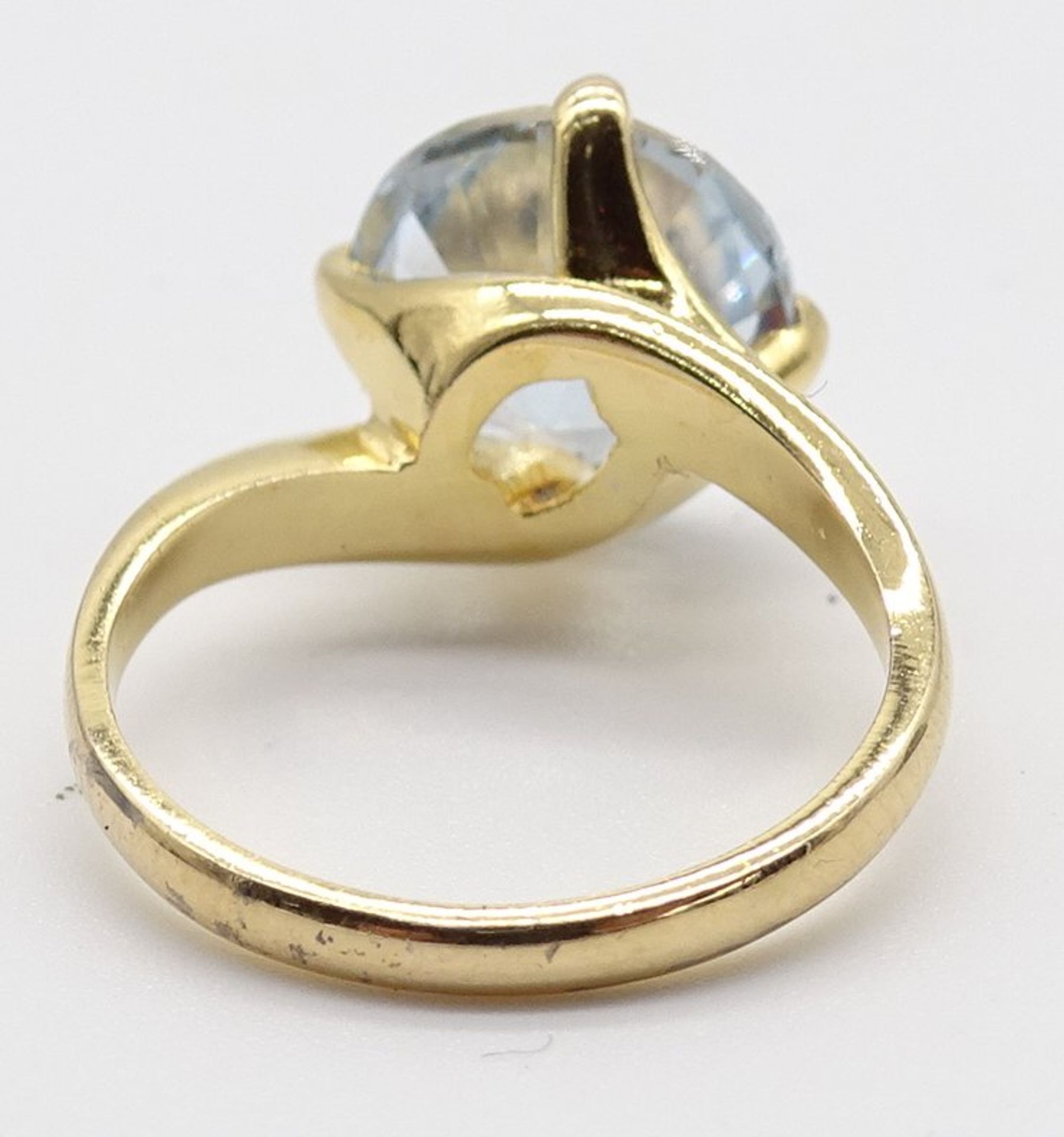 Silberring 800/000 vergoldet, gefasst mit einem blauen Edelstein, Gewicht: 3,2 g. RG: 50 - Image 5 of 6