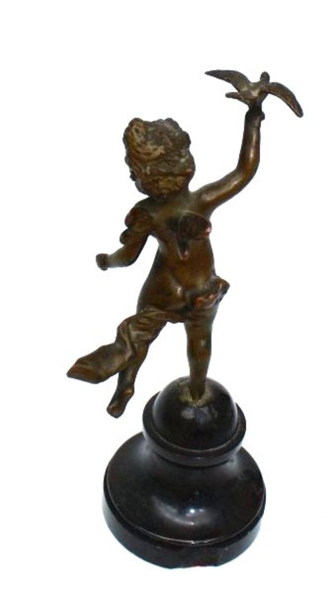 kl. Amourette, wohl Bronze auf Holzsockel, H-12 cm - Image 3 of 3