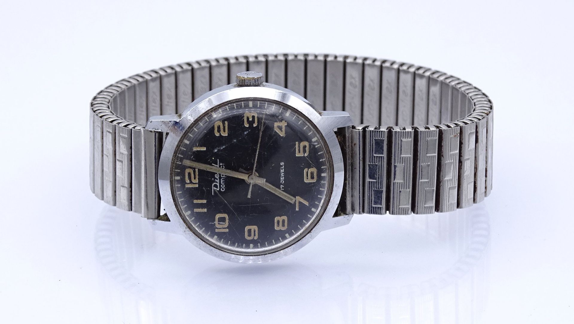 Herren Armbanduhr "Diehl" Compact, Werk steht, mechanisch, D. 31mm, Alters- und Gebrauchsspuren - Bild 2 aus 4