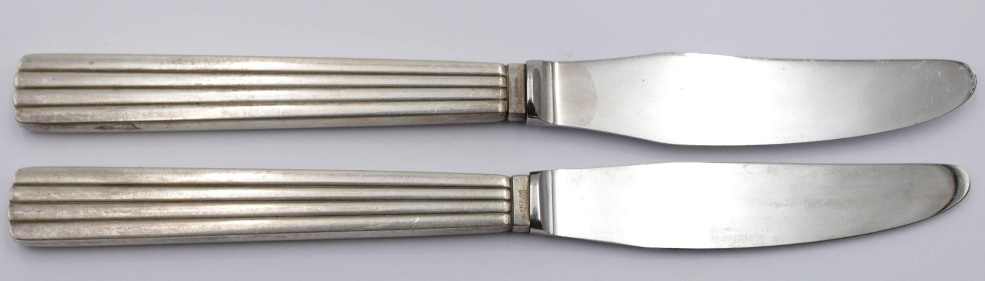 2x Messer mit Sterling-Griffen, Georg Jensen, Bernadotte, ca. L-21,7cm. - Image 4 of 5