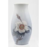 Vase, Bing & Gröndahl, älter, florales Dekor, H-20,5cm.