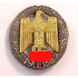 Sammlernachlass : Deutscher GAU Sudetenland Abzeichen 1938 , ohne Hersteller , (ungeprüft) , Maße: