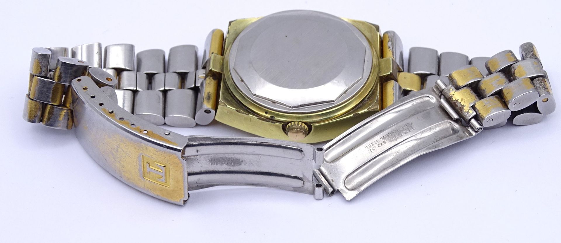 Vintage Herren Armbanduhr "Tissot" PR 516 GL, Automatikwerk, Werk läuft, Gehäuse 3,6x3,7cm, Band st - Image 4 of 5
