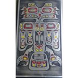 Aluminium Bild der kanadischen Indianer "The eagle story" verso Aufkleber, handmade, 71x41 cm