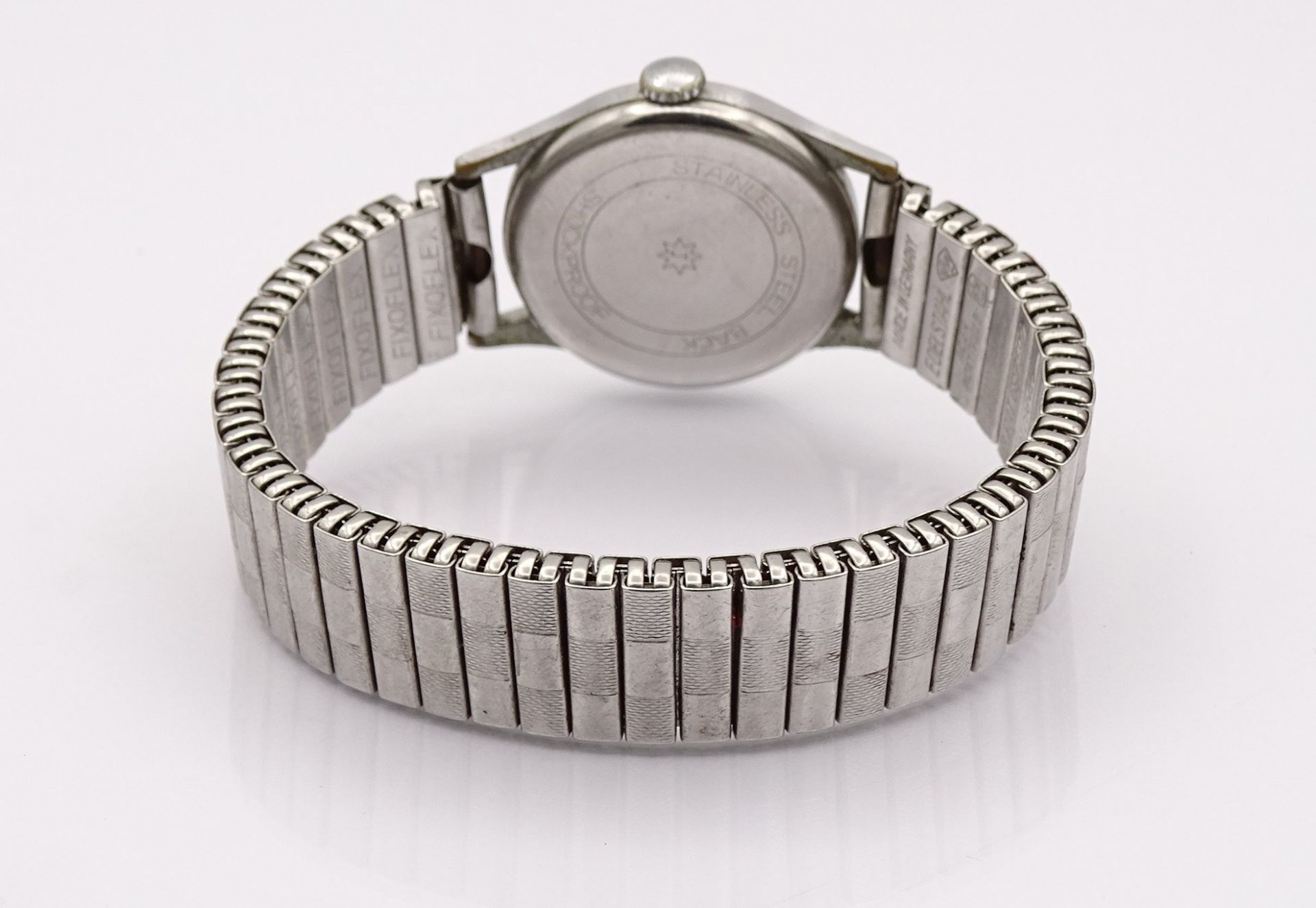 Armbanduhr "Junghans", mechanisch, Werk läuft, D. 28mm, Alters- und Gebrauchsspuren - Image 4 of 4