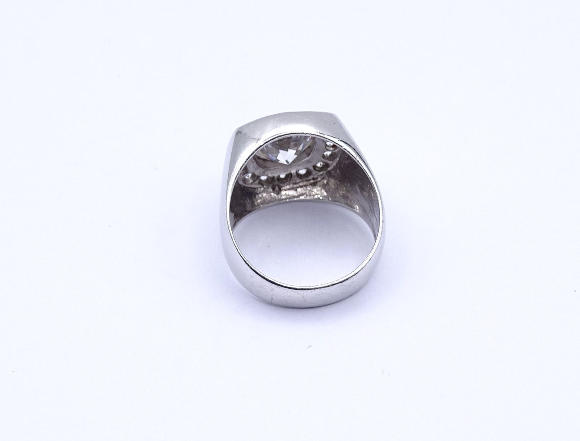 925er Silber Ring mit rund facc. klaren Steinen, 8,3g., RG 57 - Bild 4 aus 4