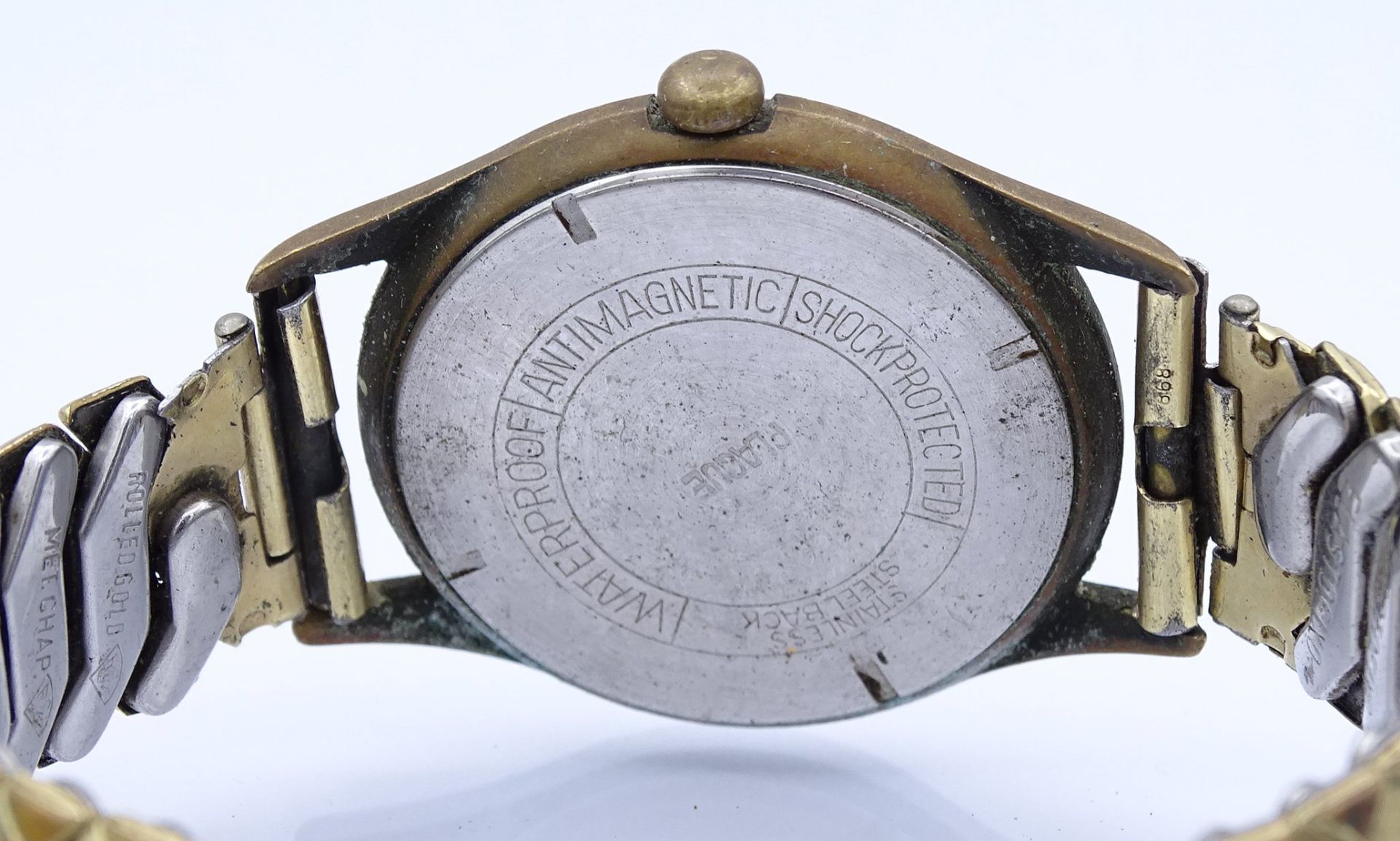 Herren Armbanduhr "Liha", mechanisch, Werk steht, D. 32,8mm, starke Trage und Altersspuren - Image 5 of 5