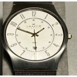 Skagen Quartz Armbanduhrm Slimline, 233xLSGS, orig. Band, sehr guter Zustand
