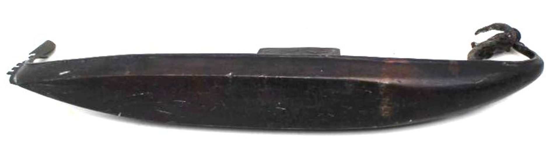 gr. schwere venezianische Gondel aus Metall, bei Gondoliere fehlt das Ruder, Altersspuren, L-30cm, - Image 5 of 5
