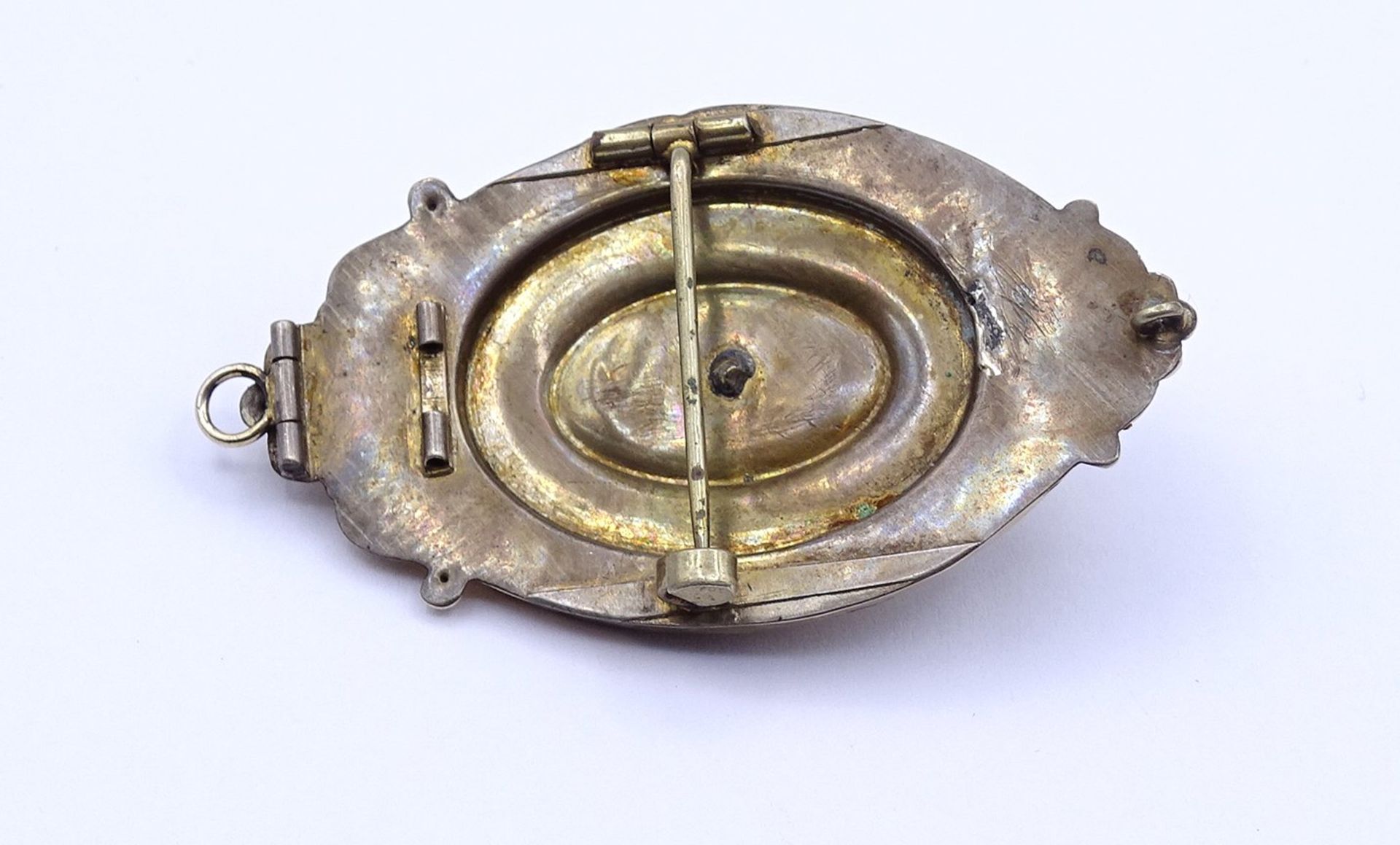 Biedermeier Brosche mit Perle, L. 5,3cm - Bild 3 aus 3