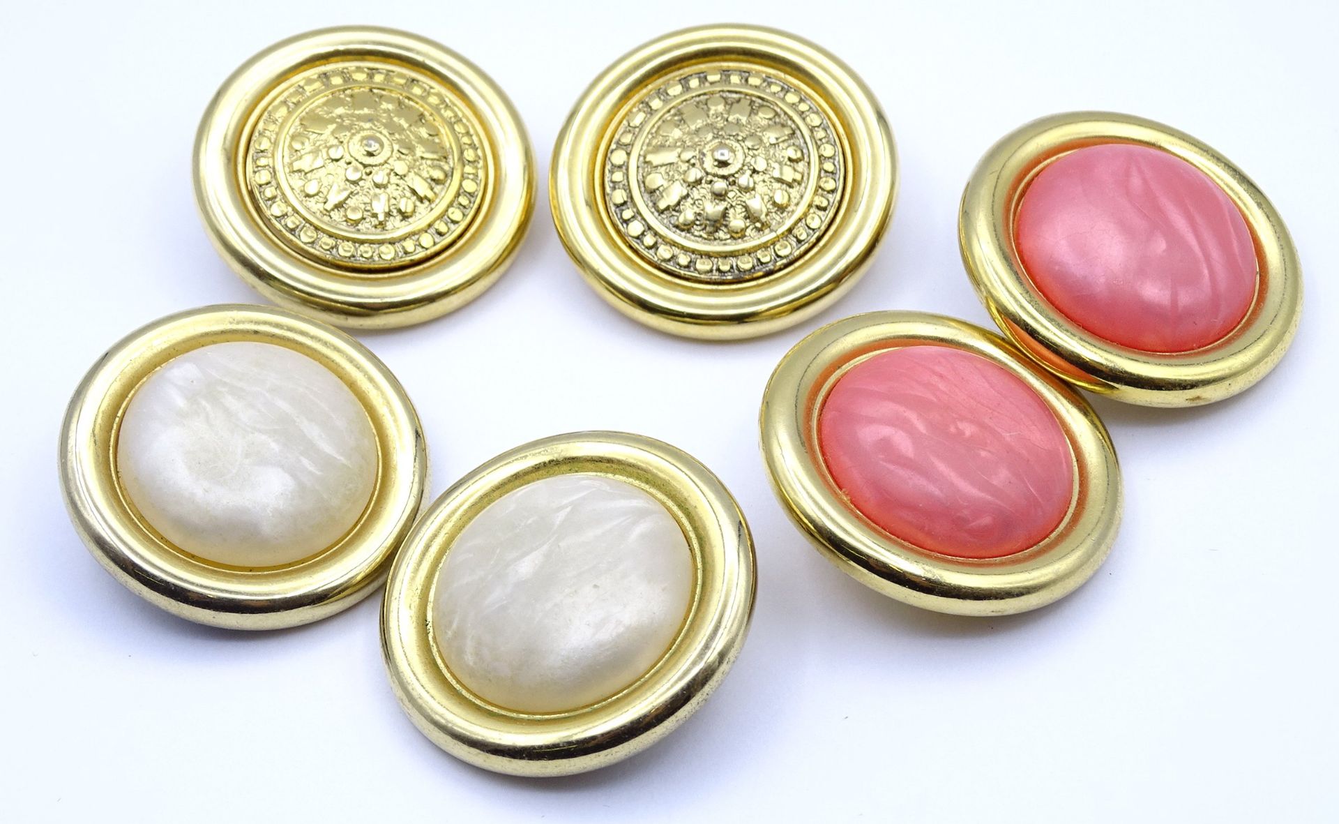 3 Paar Ohrclips, made in Italy, goldfarben, D. 4,0cm - Bild 2 aus 4
