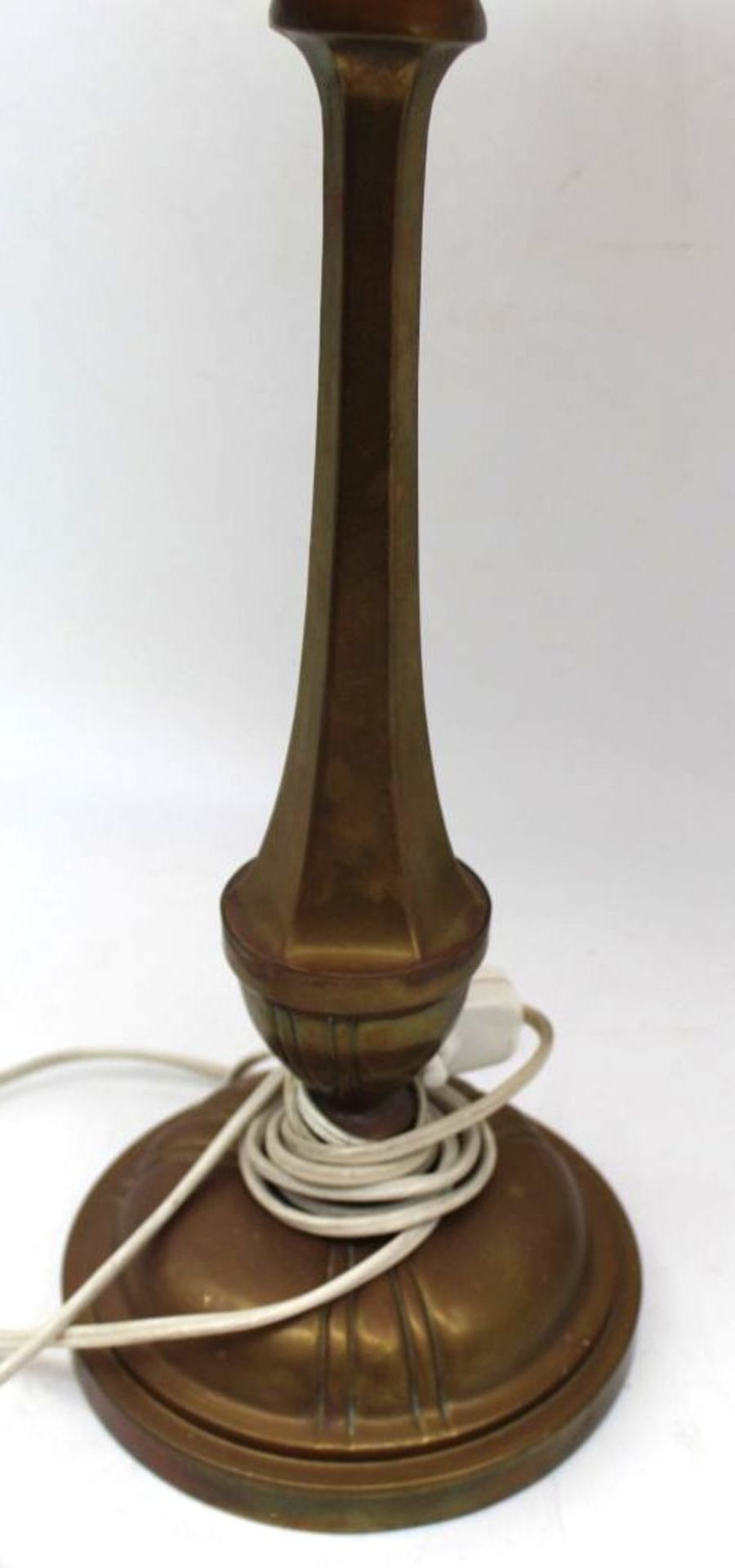 Tischlampe, Messing, Stoffschirm, H-58 cm - Image 3 of 4